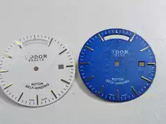 Watch Accessories Lettering Junjun Dial Suitable for 2834 Movement Diameter 32mm White, Blue Plate with Gold Scale