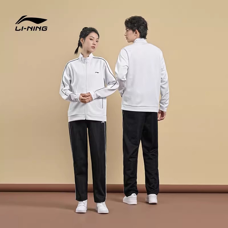 李宁乒乓球服运动套装男女款春秋立领加绒开衫卫衣外套休闲运动服