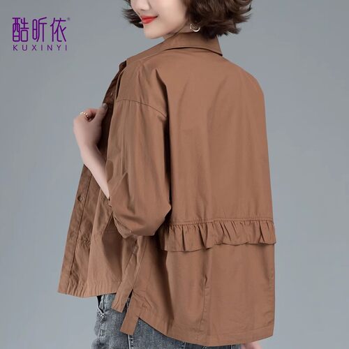 宽松薄款衬衫大码早春
