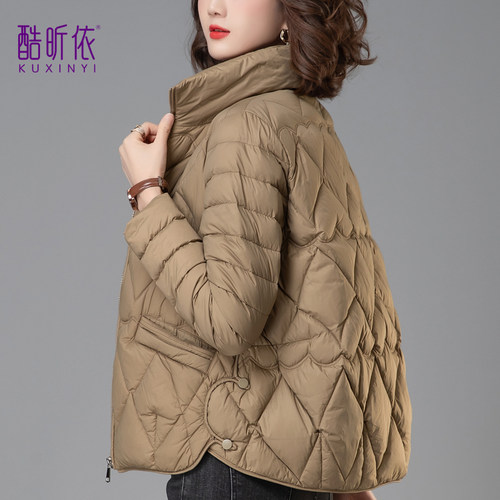 休闲短款立领羽绒服女