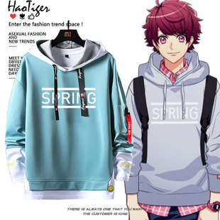 A3!满开剧团 佐久间咲也动漫周边假两件卫衣男女二次元秋冬上衣服