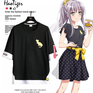 Roselia凑友希那周边同款cos服装短袖T恤男女夏季二次元学生上衣