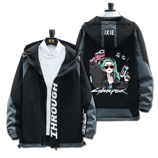 Cyberpunk赛博朋克边缘行者动漫Q版周边夹克男女连帽痛衣服外套潮