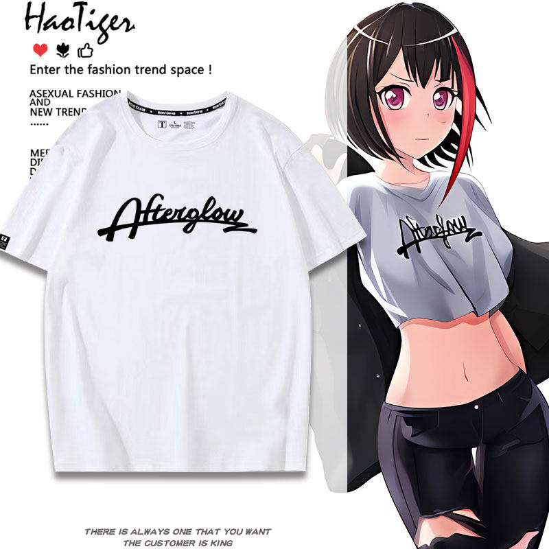 Roselia少女乐团BanG Dream美竹兰周边短袖T恤男女痛衣服