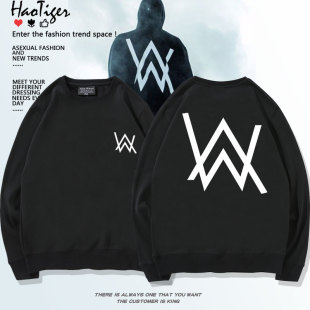 艾伦沃克嘉豪同款 圆领卫衣学生秋冬加绒上衣服 DJ潮faded周边同款