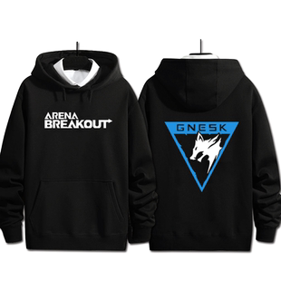 暗区游戏突围周边同款cos连帽卫衣白狼连队章二次元男女秋冬衣服