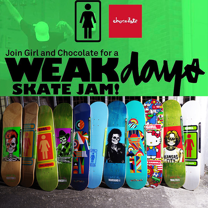 girl滑板板面美国进口专业双翘滑手签名款轻薄弹韧skateboarddeck