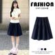 藏蓝色半身裙女2025夏新款 日系穿搭初春慵懒风裙子a字半身短裙