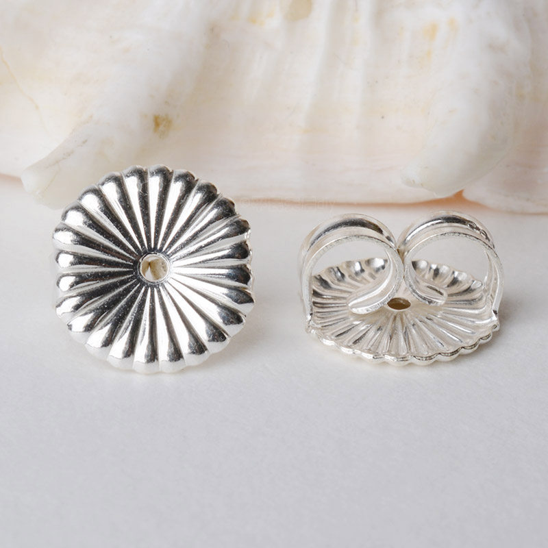 s925纯银大珍珠耳钉菊花配件