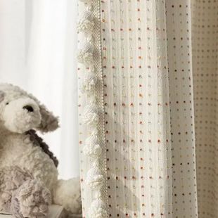 奶糖新品儿童房奶油风卧室多巴胺雪尼尔公主遮光定制窗帘糖果日记