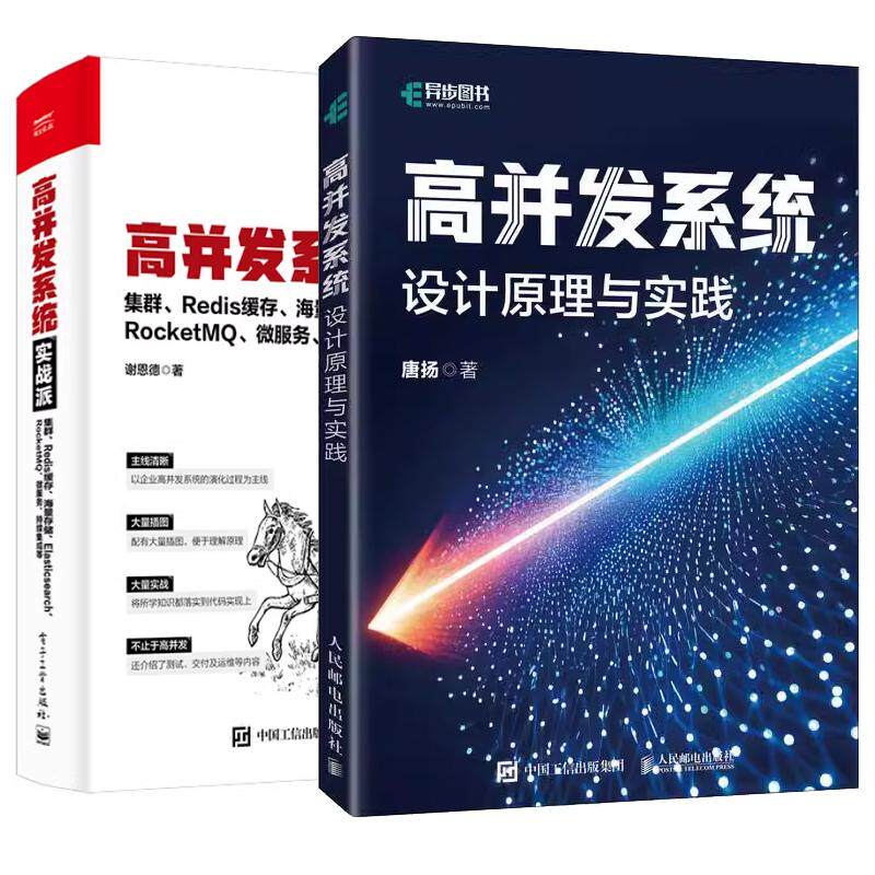 【全2册】高并发系统 设计原理与实践 唐扬+高并发系统实战派 集群 Redis缓存 海量存储