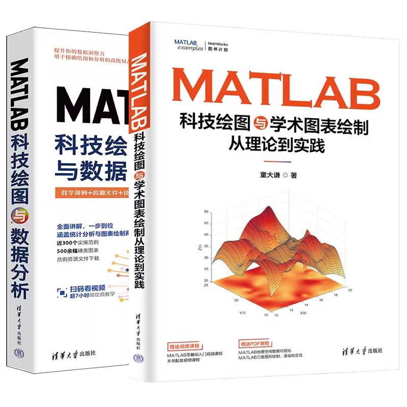 【全2册】MATLAB科技绘图与学术图表绘制从理论到实践 童大谦+MATLAB科技绘图与数据分析