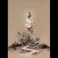 The newly revised edition of Luo Huangji by Li Yifan, a collection of Dunhuang paintings with Chinese and ancient styles in ink and pen style, features the divine beasts in Shan Hai Jing, the flying celestial dance in Huang Mythology, and the beautiful ink illustrations of foxes, demons and ghosts in Strange Tales thumbnail 3