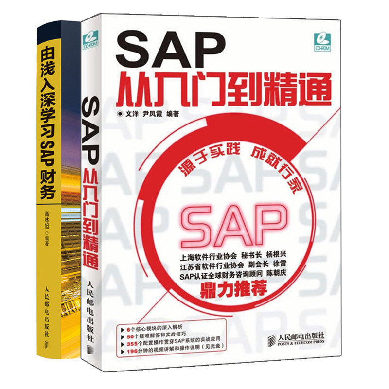 SAP从入门到精通+由浅入深学习SAP财务 2册 SAP系统项目实施与管理入门精通 ERP SAP财务分析系统操作入门书 ERP设计案例教程书籍