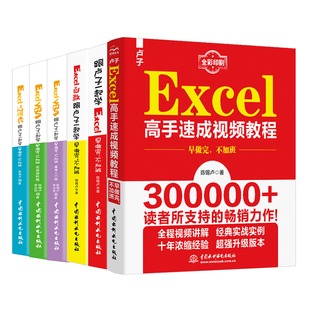 跟卢子一起学Excel 实战进阶版 6册EXCEL自学图书 VBA基础入门版 视频教程 早做完不加班 函数 透视表 卢子Excel Excel