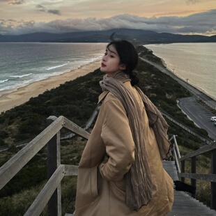 头巾 复古棉麻围巾女云南旅游拍照丝巾系脖披肩文艺氛围感纱巾薄款