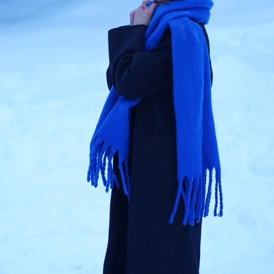 加厚保暖纯色围巾女冬季保暖围脖