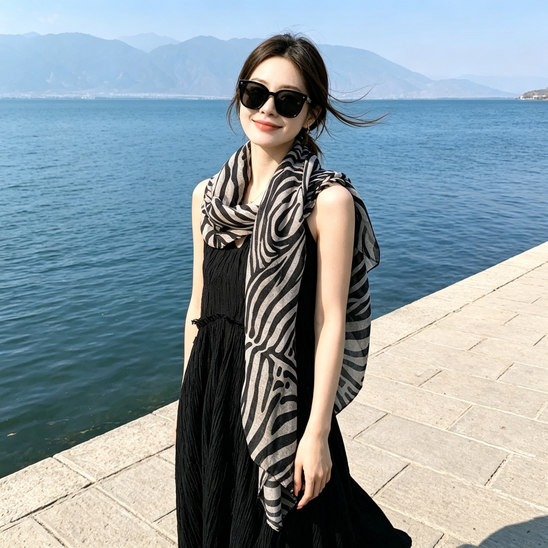 高级感春季大方巾女丝巾防晒披肩