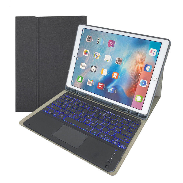 适用iPad Pro12.9带笔槽10.9七彩背光触摸蓝牙键盘pro1-5代保护套