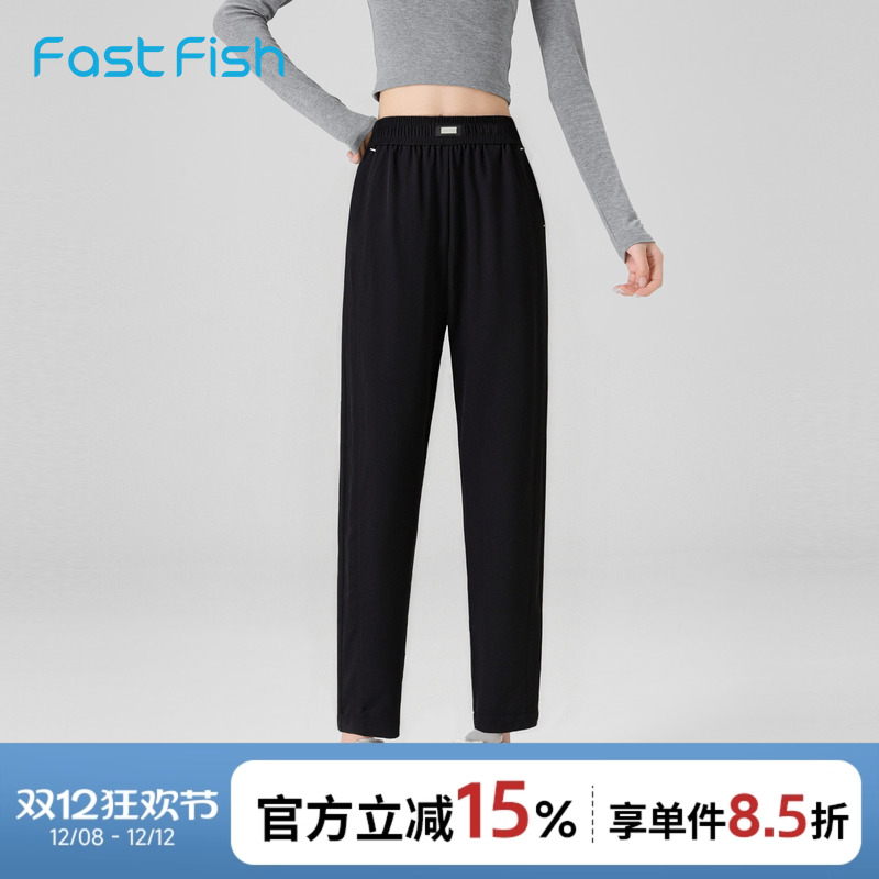 快鱼2025年秋新款经典松紧长裤