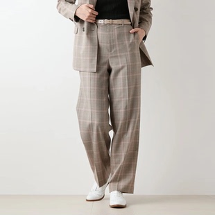 5折日本女装代购包税包邮NEWYORKER纽约克英伦风混羊毛千鸟格女裤