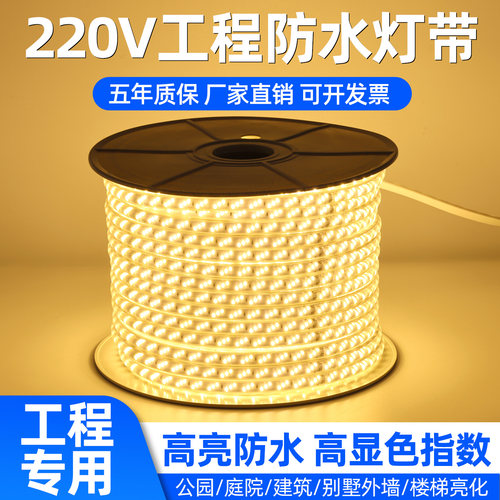 防水led灯带220v高压工程照明