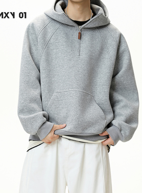 Galaxy 01 秋冬380g重磅连帽加绒卫衣纯色休闲帽衫外套潮男女