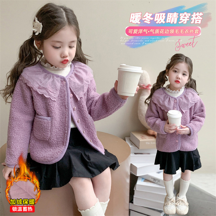 方领聚酯纤维B类小香风女普通外套