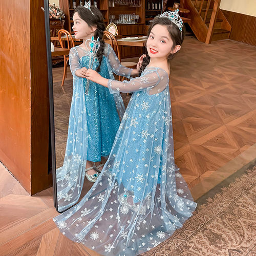 爱莎公主裙女童冰雪奇缘爱沙夏高端女孩艾莎儿童新款2025新款elsa