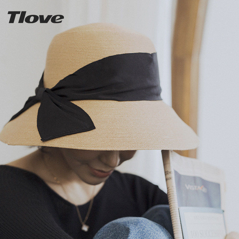 3994【臻爱】细纸辫编织可折叠大檐帽遮阳帽