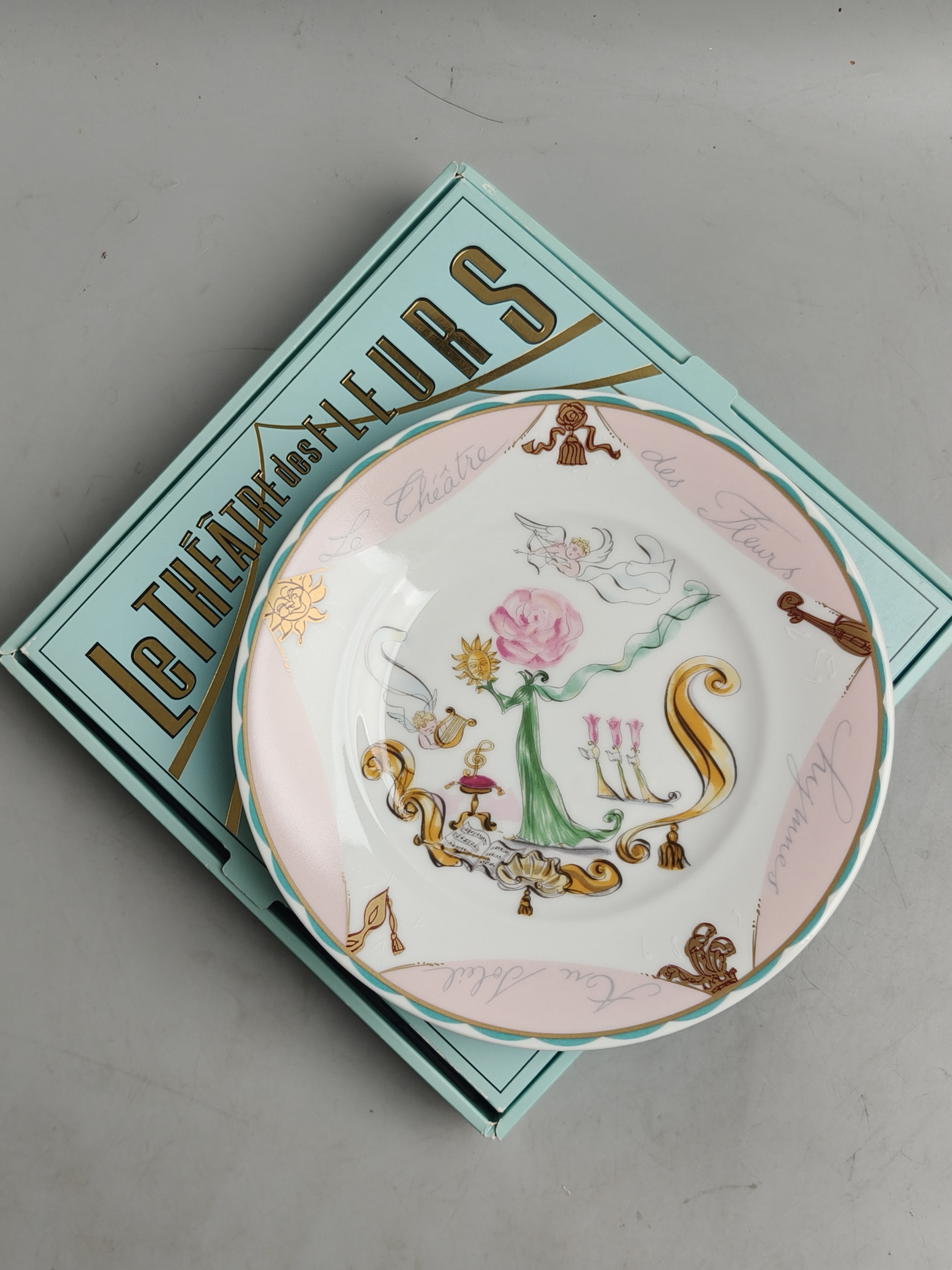 日本资生堂1991花椿俱乐部蔷薇歌姬手绘风格时尚赏盘首饰收纳盘