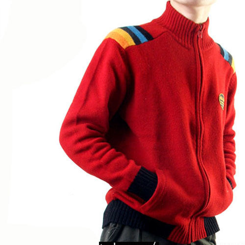 英国时尚纯羊毛男款本命年针织衫