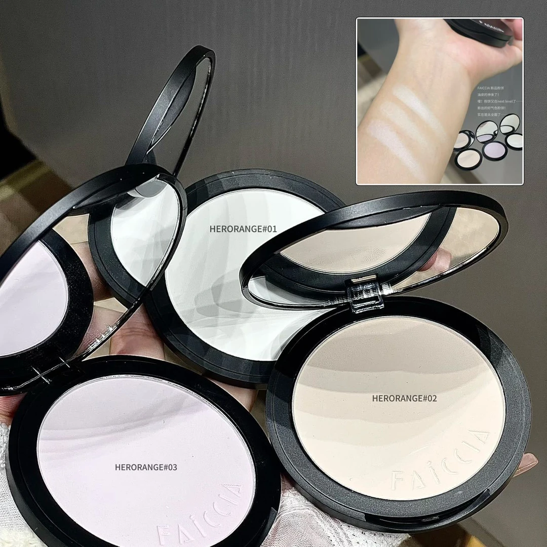 FAICCIA小飞饼绒绒定妆粉饼清透素颜定妆补妆遮瑕控油提亮蜜粉饼