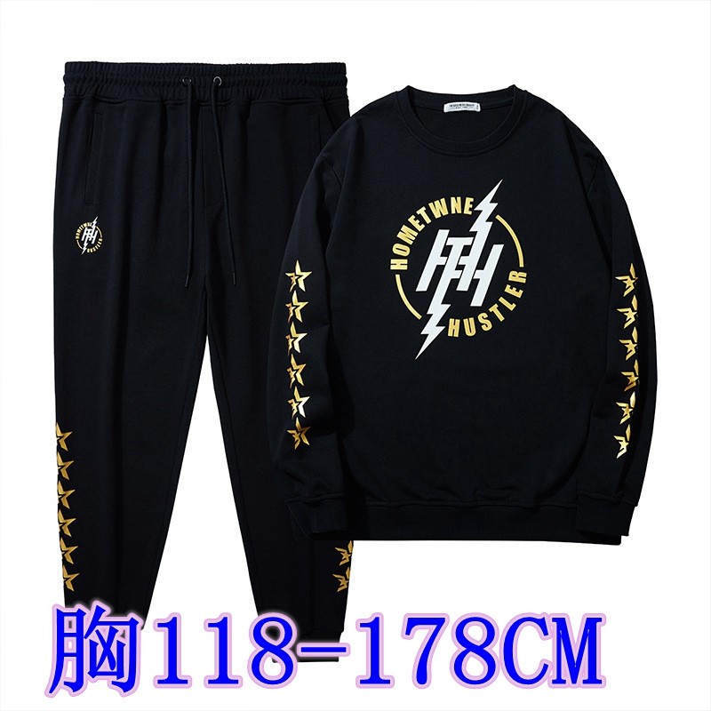 春秋400斤运动套装大码休闲运动宽松胖子卫衣卫裤肥佬胸118-178CM