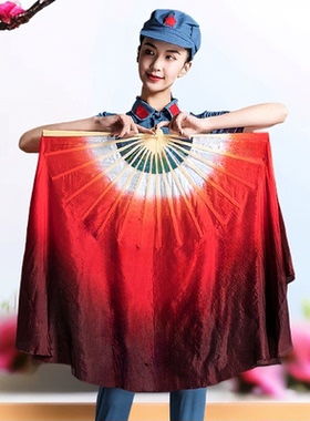 大舞蹈扇子万疆微山湖红加长广场舞秧歌扇古典跳舞光亮表演出道具