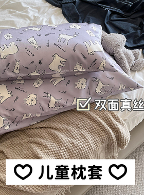 shamelessbaby for baby！儿童/婴儿卡通枕套30*50双面真丝枕套