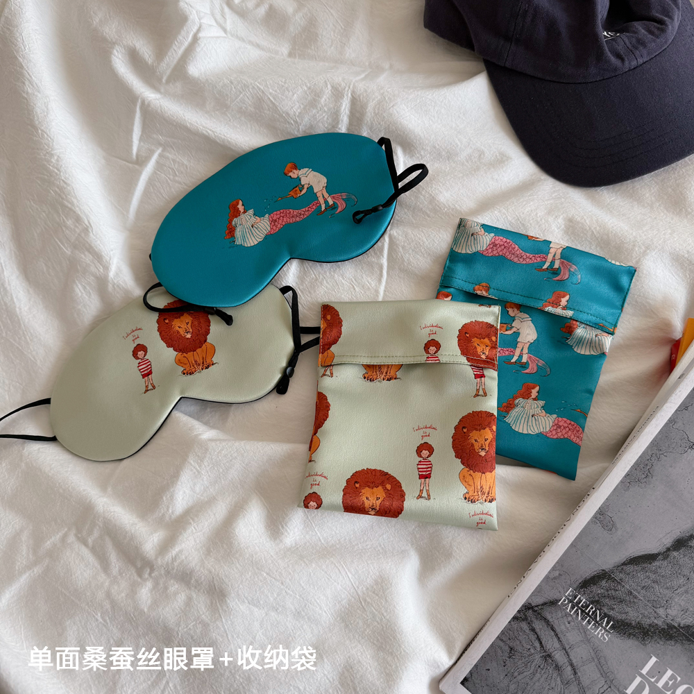 es头戴挂耳真丝眼罩卡通
