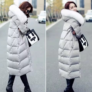加厚羽绒服连帽毛领过膝长款面包棉衣棉服袄防风大衣外套女春冬装