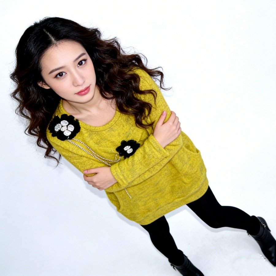 多色女春秋装宽松蝴蝶结圆领套头中长款长袖针织衫打底衫外套毛衣