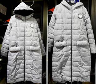 图章加厚女士春冬装羽绒棉衣棉服袄长款过膝连帽风衣大衣外套拉链