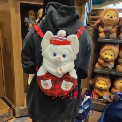 上海迪士尼代购圣诞冬日雪人玲娜贝儿卡通毛绒双肩背包公仔包