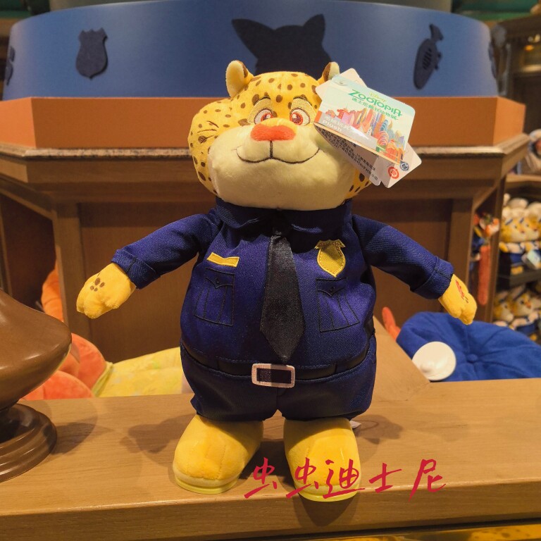 上海迪士尼代购疯狂动物城豹警官发声可动卡通毛绒玩具玩偶公仔