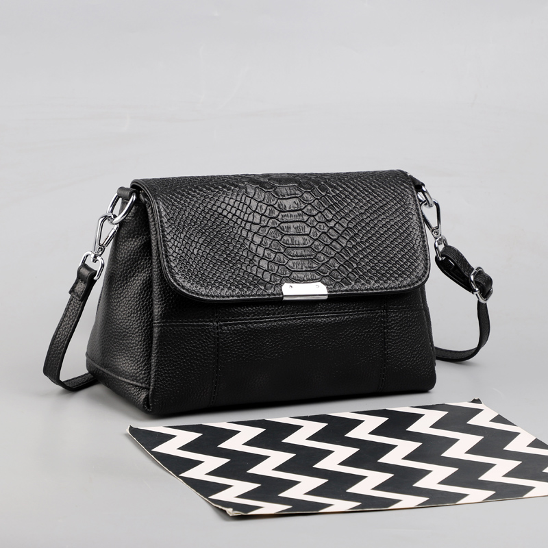 YELODE牛皮中年妈妈包多层斜挎包