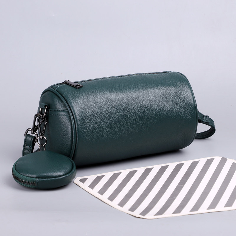 YELODE真皮女包时尚圆筒包小包