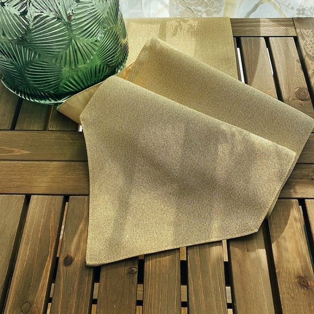 金色圣诞元素美式乡村布艺尖角餐桌布茶几布桌旗桌带节日装饰道具