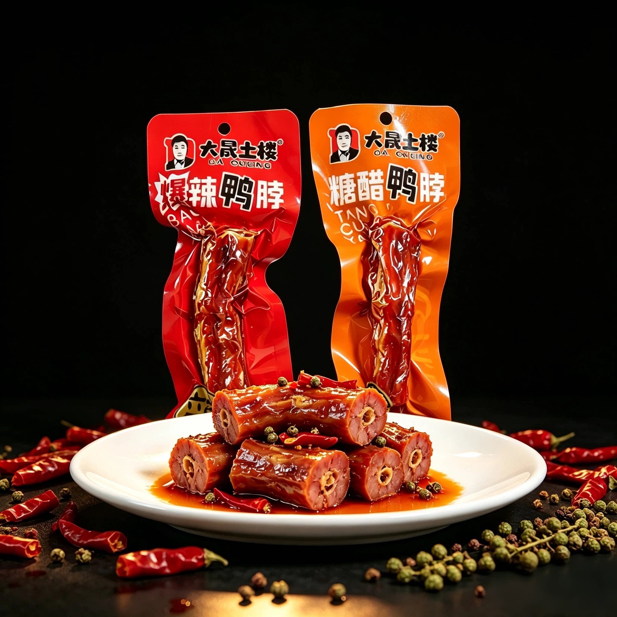 大晟土楼香辣糖醋鸭脖零食