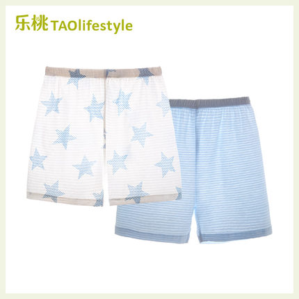 乐桃有机棉儿童短裤夏季薄款宝宝家居短裤中大童男女童五分裤子