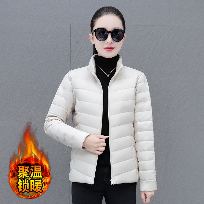 冬季新款羽绒服女立领轻薄款二开