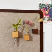 1个装 实木花瓶复古图钉毛毡板软木板装 饰高级插花按钉创意氛围感