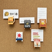 创意可爱日系海报牌木质便签留言夹图钉软木板卡片夹毛毡板照片夹